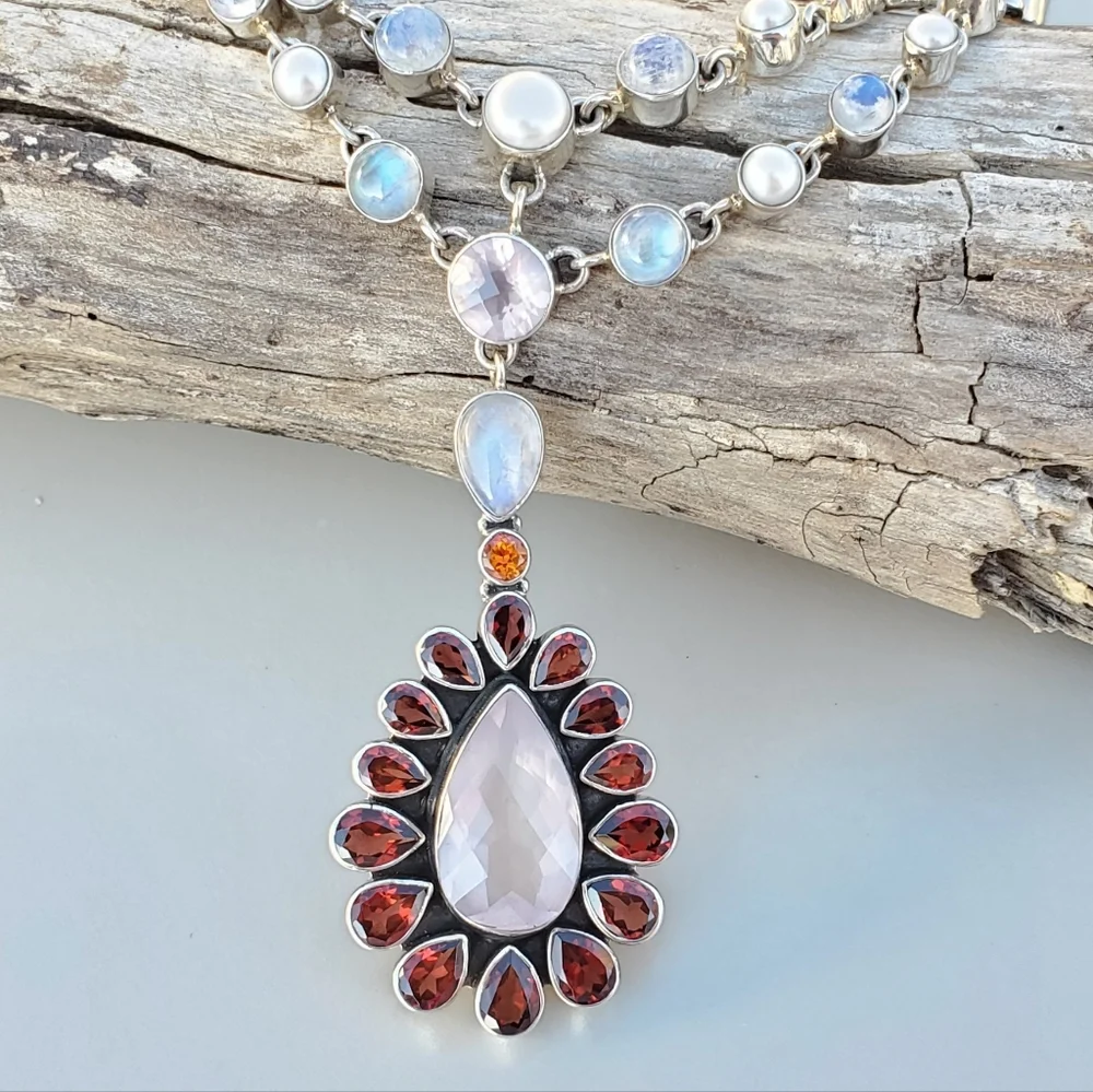 Nicky Butler Limited RAJ Collection Multi Gemstone NB Necklace Sterling #28/75 - Picture 4 of 16